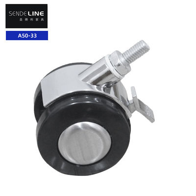 ราคาดี 2 นิ้ว โรงงานเก้าอี้ Caster พลาสติก Electroplated เบรกและไม่มีงานเบรก Threaded / การ์ดทดสอบใส่ ออนไลน์