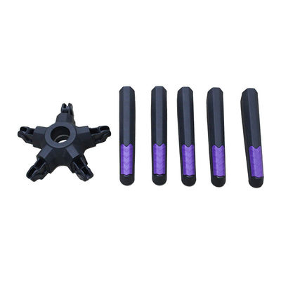 ราคาดี การแยกแยกรัศมี 350 มิลลิเมตร หัวสํานักงานไนลอนสีดํา ฐานหมุนพร้อมการปรับความสูง ออนไลน์