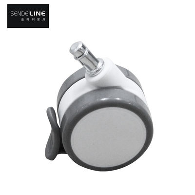 65 มม PVC แบนด์เบรค โรงงานที่นั่ง Caster ด้วยความสามารถในการแบกภาระสูงและการลวดเรียบ