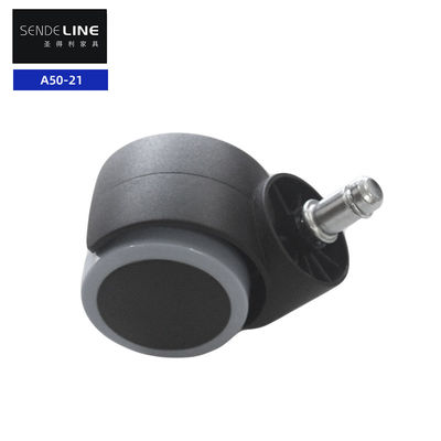 50kg Bifma ไนลอน เบรคออฟฟิศ โซลีย์ล้อพูลี่กับ Circlip ใส่และขอบสีน้ําเงินอ่อน